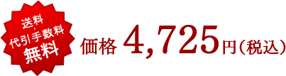 送料・代引手数料無料　価格4,725円(税込)